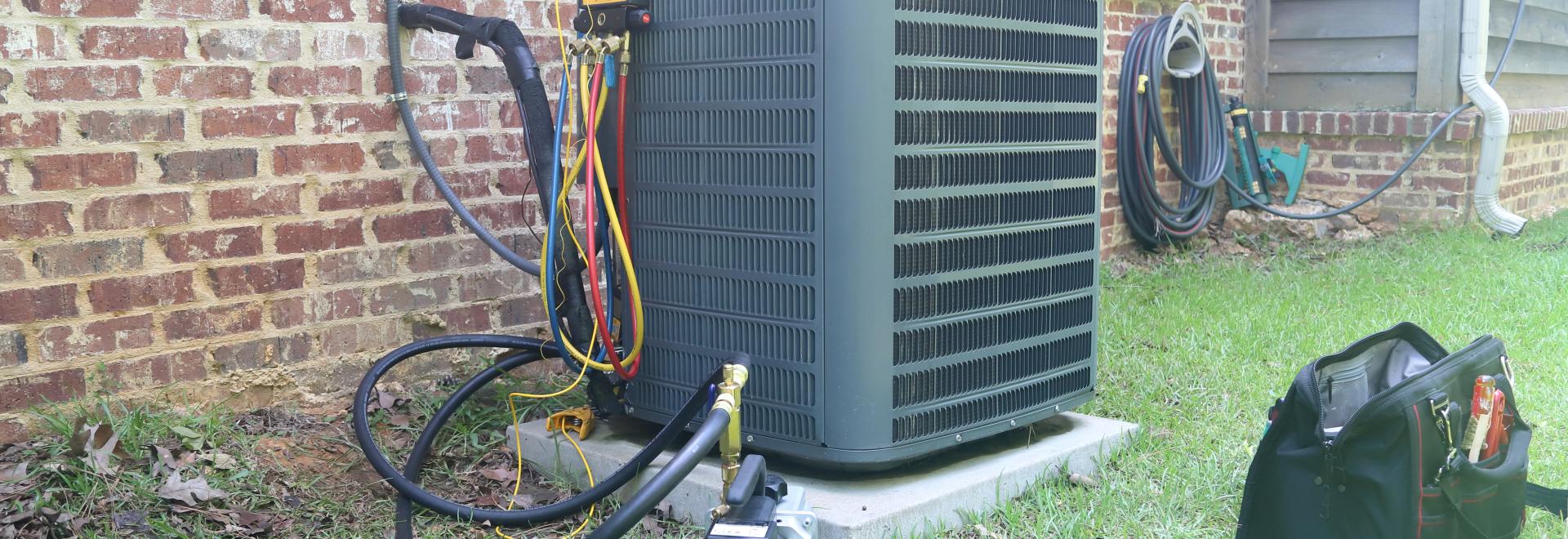 outdoor ac unit getting repair work done