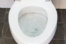 A toilet bowl that may be leaking 200 gallons every day