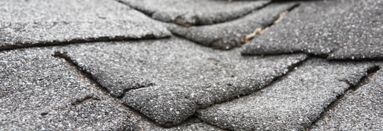 Hail damage on a roof