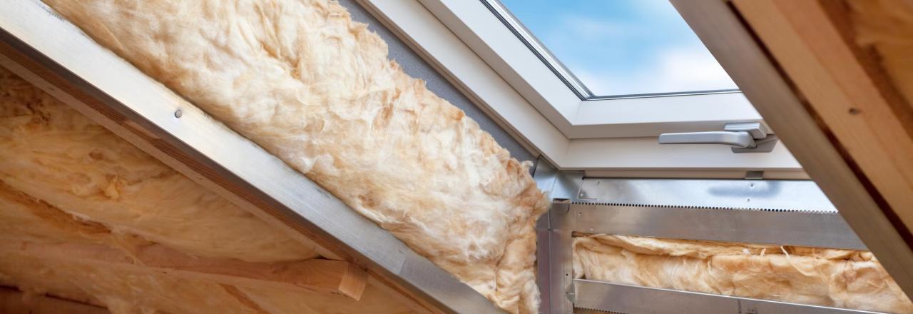 insulation near a ceiling window