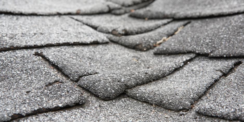 Hail damage on a roof