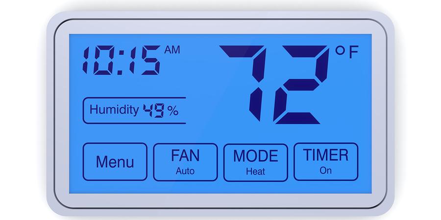 Thermostat showing indoor humidity level